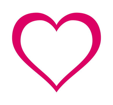 Pink decorative fancy heart, symbol of love line art vector icon for dating apps and websites