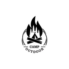 Camping Outdoor Adventure Vector Logo Design