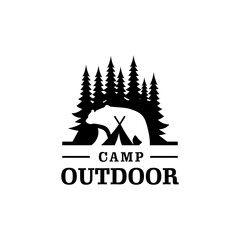 Camping Outdoor Adventure Vector Logo Design