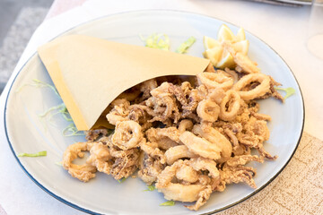 Fish food on a paper