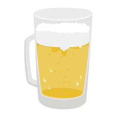 ジョッキグラスに入った生ビールのイラスト。