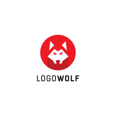 Wolf Logo Icon Red Simple