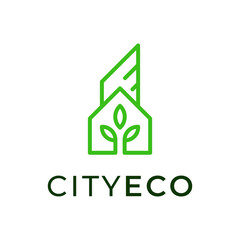 leaf home logo vector modern simple clean designs with green color and white background