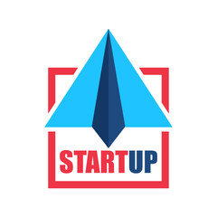 startup banner isolated on white background. vector illustration