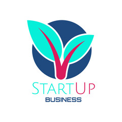 Fototapeta premium startup banner isolated on white background. vector illustration