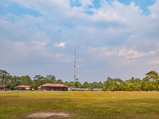 Obraz premium Campground on Phu Kradueng mountain national park in Loei City Thailand.Phu Kradueng mountain national park the famous Travel destination
