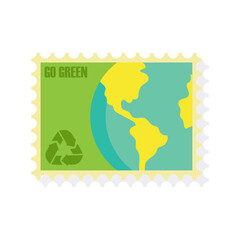 go green postcard. vector illustration