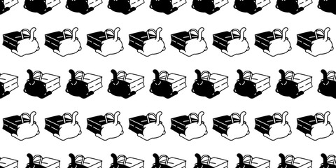 Naklejka premium cat seamless pattern kitten paper bag vector calico animal fish pet scarf isolated repeat background cartoon tile wallpaper doodle illustration design