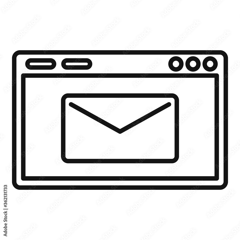 Poster service center web page mail icon. outline service center web page mail vector icon for web design i