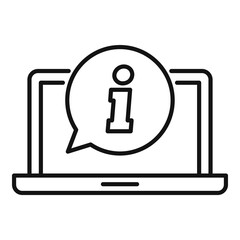 Laptop service center icon. Outline laptop service center vector icon for web design isolated on white background