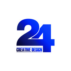 Letter 24 logo icon design vector. monogram logo vector illustration - obrazy, fototapety, plakaty