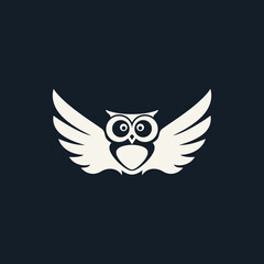 flying owl logo black white