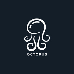 octopus logo line black white