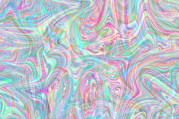 Colourful psychedelic background made of interweaving curved shapes. liquid splash as Illustration.