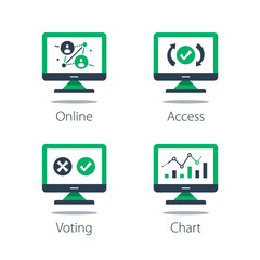 Online voting, personal data collecting and processing, system testing, information analysis