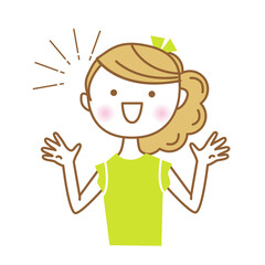 喜ぶ女性の表情