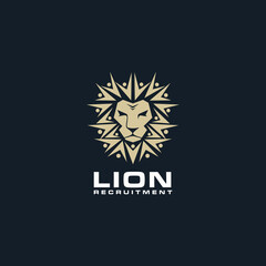 lion recruitment logo abstract illustration