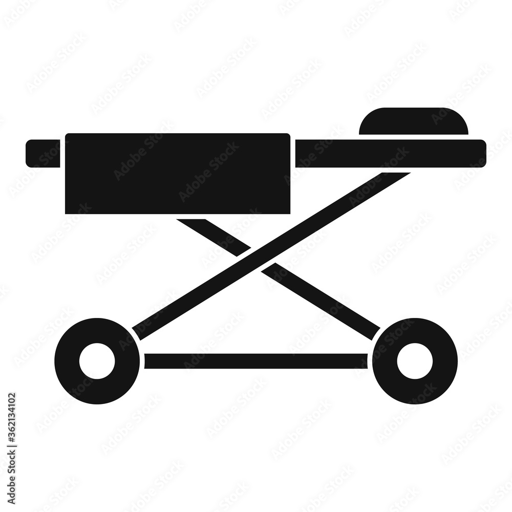 Poster clinic cart bed icon. simple illustration of clinic cart bed vector icon for web design isolated on 