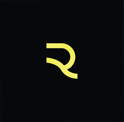 Minimal elegant monogram art logo. Outstanding professional trendy awesome artistic R RR initial based Alphabet icon logo. Premium Business logo gold color on black background
