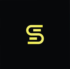 Minimal elegant monogram art logo. Outstanding professional trendy awesome artistic SE ES initial based Alphabet icon logo. Premium Business logo gold color on black background