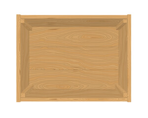 Vector illustration. Wooden box. Top view.