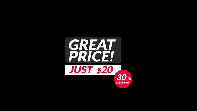 great price just $20 discount 30% animation motion graphic video Royalty-free Stock 4K Footage with Alpha Channel - ProRes 4444 