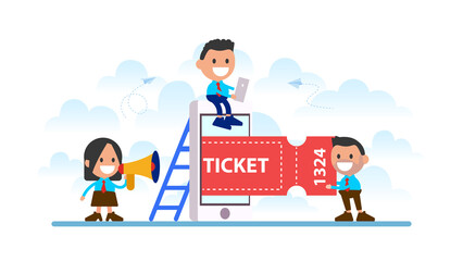 Buying tickets online through your smartphone.
