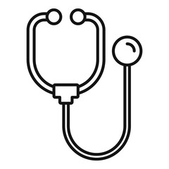 Medical stethoscope icon. Outline medical stethoscope vector icon for web design isolated on white background