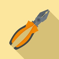 Construction pliers icon. Flat illustration of construction pliers vector icon for web design