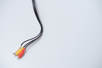 Cable Audio video cable RCA jack isolated on white