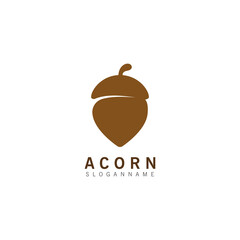 Acorn OAK inspiration simple logo ilustration vector icon template