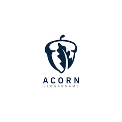 Acorn OAK inspiration simple logo ilustration vector icon template © arif23