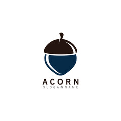 Acorn OAK inspiration simple logo ilustration vector icon template