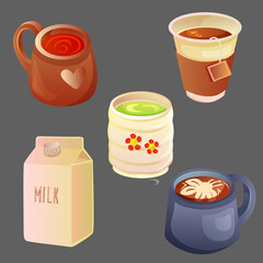 hot drink set with various cup model