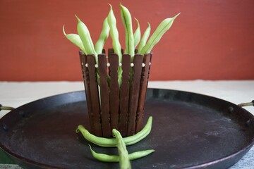 Green bean in the home kitchen