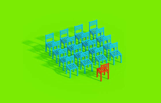 Elegant and minimalist audience concept banner, 3D illustration