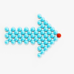 Elegant and minimalistic leadership concept 3D Illustration