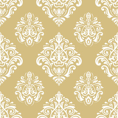 Fototapeta na wymiar Orient classic golden and white pattern. Seamless abstract background with vintage elements. Orient background. Ornament for wallpaper and packaging