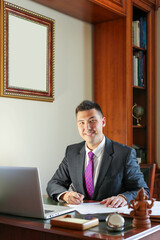 businessman working on his laptop