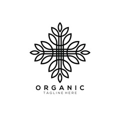 silhouette leaf plant vector logo