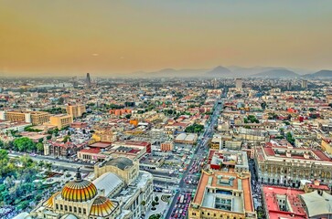 Fototapeta na wymiar Sunset over Mexico city
