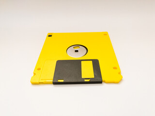 Floppy disk, object isolated on white background, outdated technology.