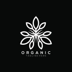 white leaf plant vector logo