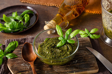 Pesto with nuts and basil