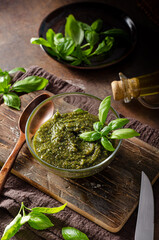 Pesto with nuts and basil