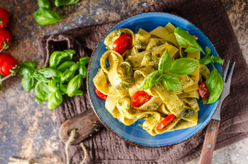 Pasta with pesto homemade