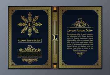 Vintage book layouts and design - covers and pages, classical rich frames, dividers, corners, borders, luxury ornaments and decorations, beautiful pages templates for creative design.