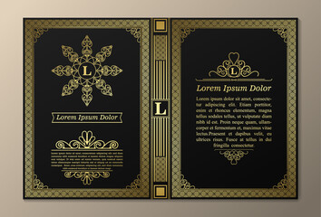 Vintage book layouts and design - covers and pages, classical rich frames, dividers, corners, borders, luxury ornaments and decorations, beautiful pages templates for creative design.