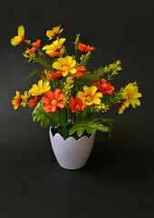 plastic flowers in the house for decoration