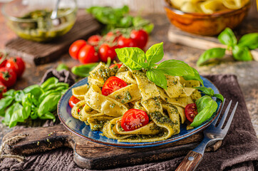 Pasta with pesto homemade